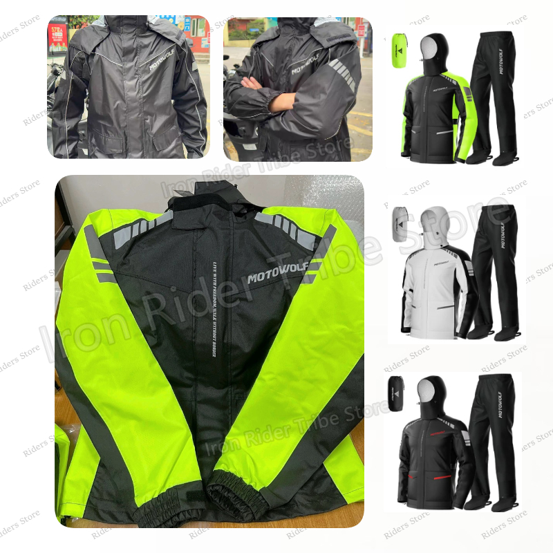 Cycling Commuter Rain Jacket - Jaket Motor Anti Air Reflektif Motowolf,