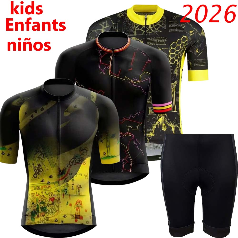 Cycling Commuter Clothing - Set Jersey Bersepeda Anak-anak Tur Prancis