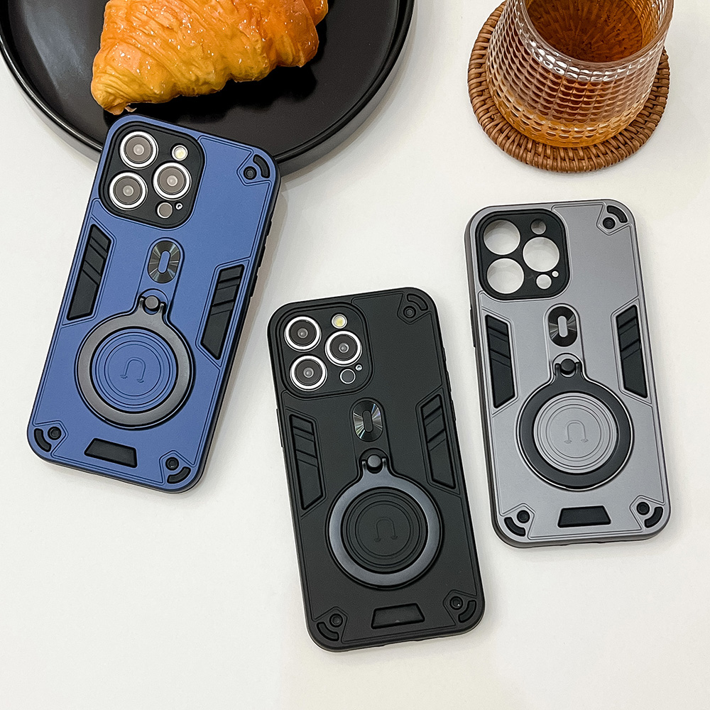 Kickstand Adjustable - Casing Ponsel dengan Cincin Magnetik dan