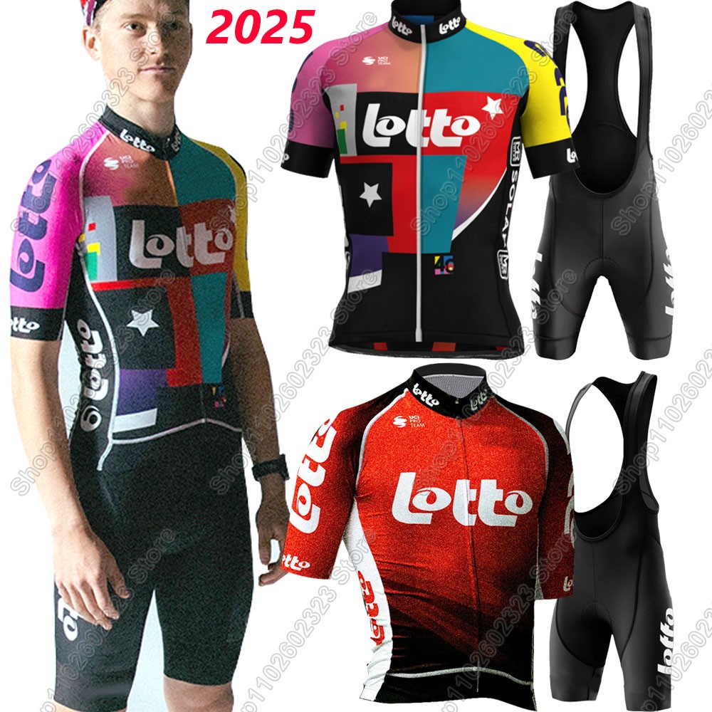Cycling Commuter Clothing - Set Jersey Bersepeda Tim Lotto 2025