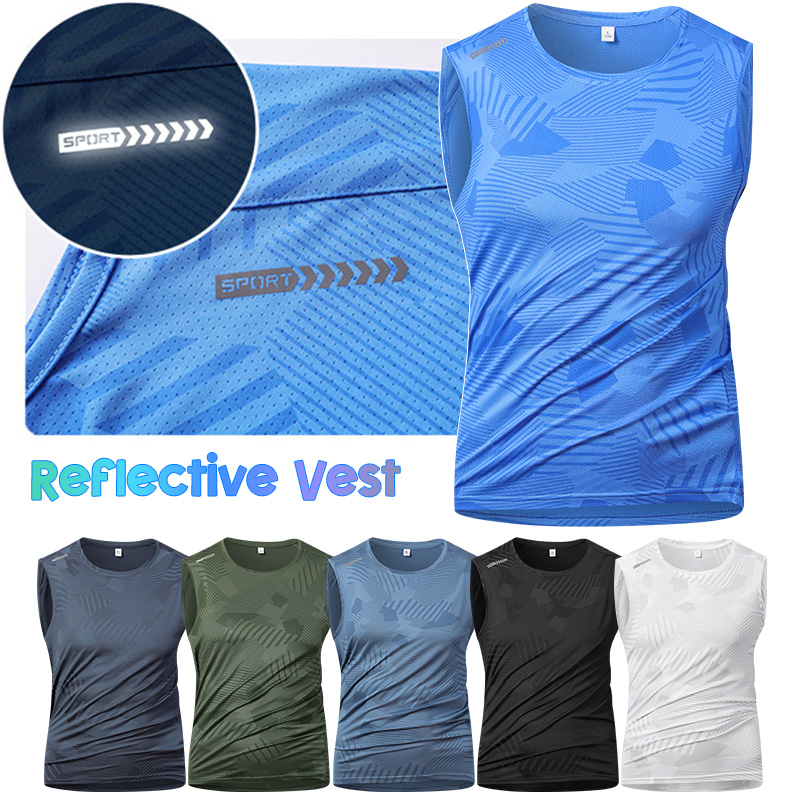 Reflective Vest Cycling - Rompi Reflektif Lari Pria, Bahan Sutra