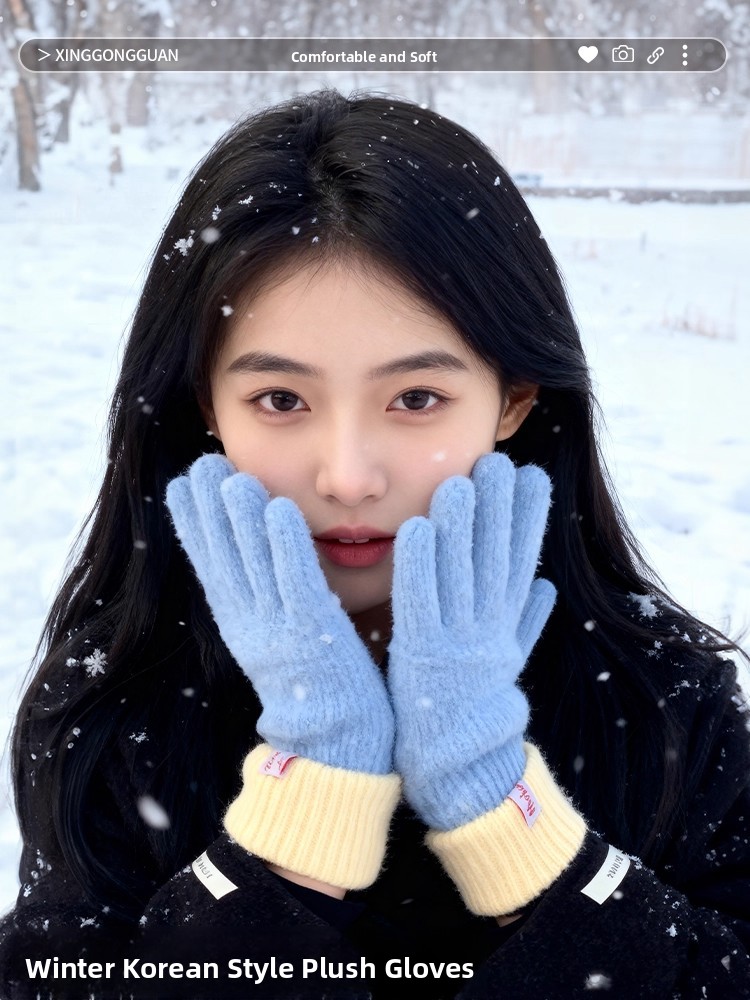 Winter Cycling Commute - Sarung Tangan Rajut Gaya Korea untuk