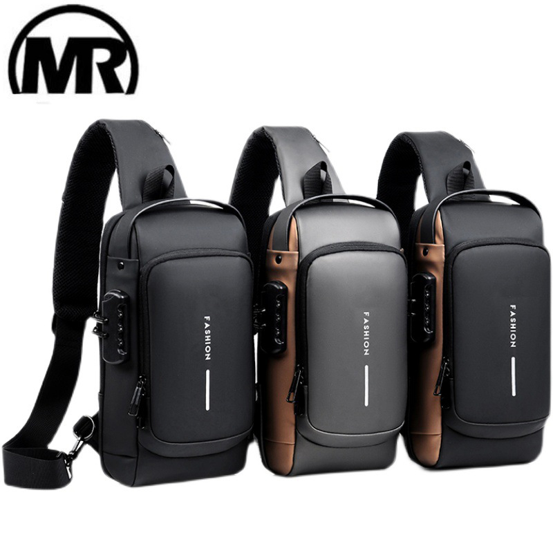 Chain Lock Combination - Tas selempang kunci kata sandi pria,