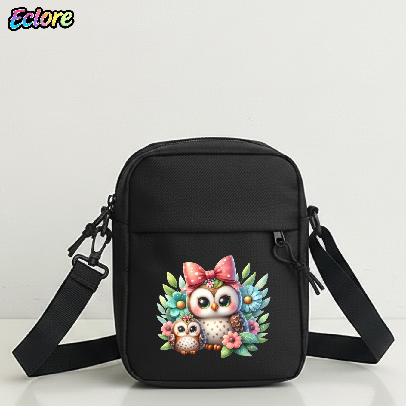 Cycling To Work - Tas Selempang Oxford Motif Burung Hantu