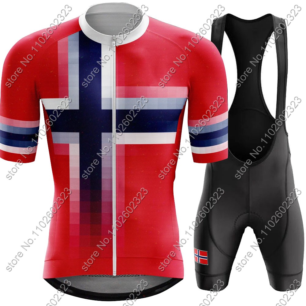 Cycling Commuter Clothing - Jersey Bersepeda Norwegia 2024, setelan tim