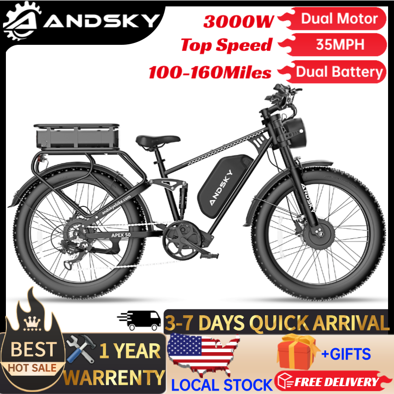 Commuting On Road Bike - ANDSKY Apex50 AWD Sepeda Listrik 3000W