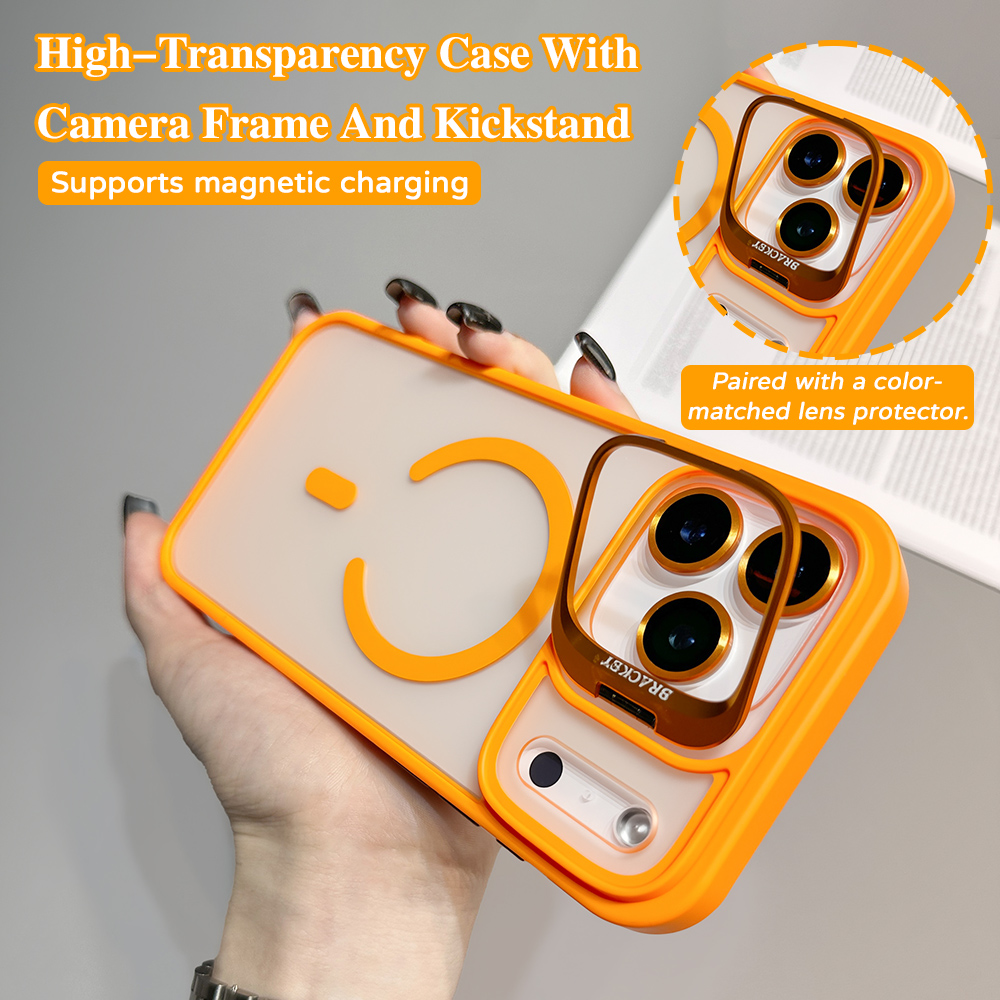 Kickstand Adjustable - Casing Ponsel Magnetik dengan Penyangga Lensa
