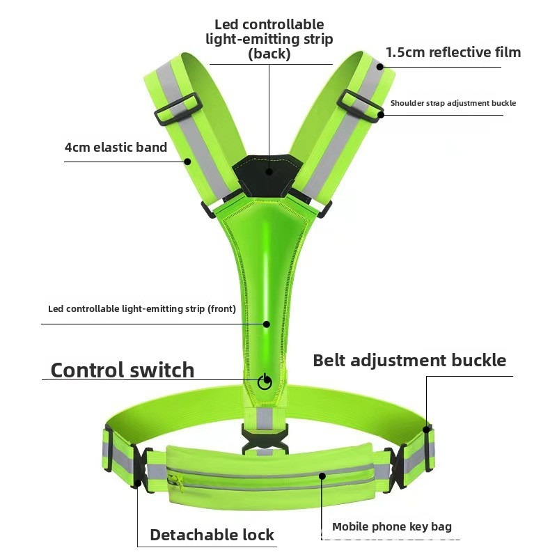 Rompi Reflektif Bercahaya LED  - Reflective Vest Cycling ulasan dan harga