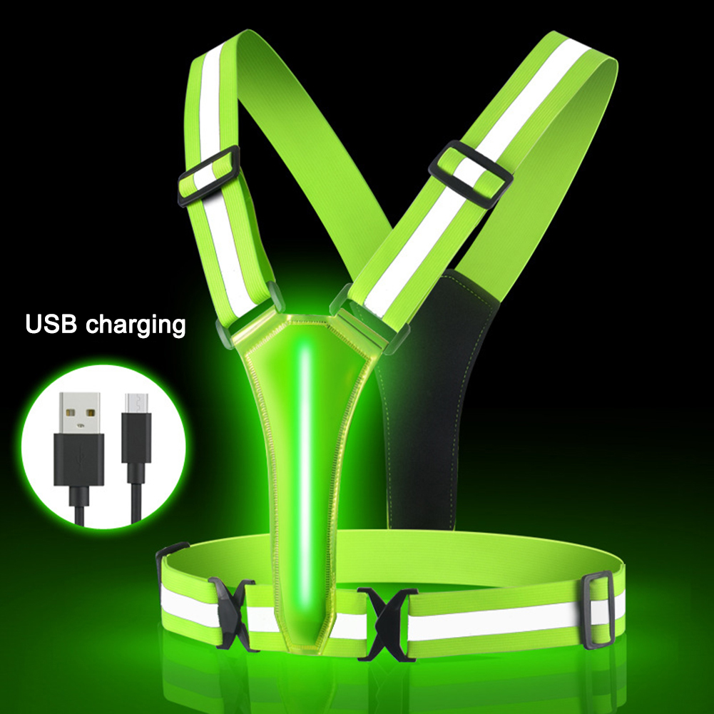Rompi lari LED USB, dapat diis - Reflective Vest Cycling ulasan dan harga