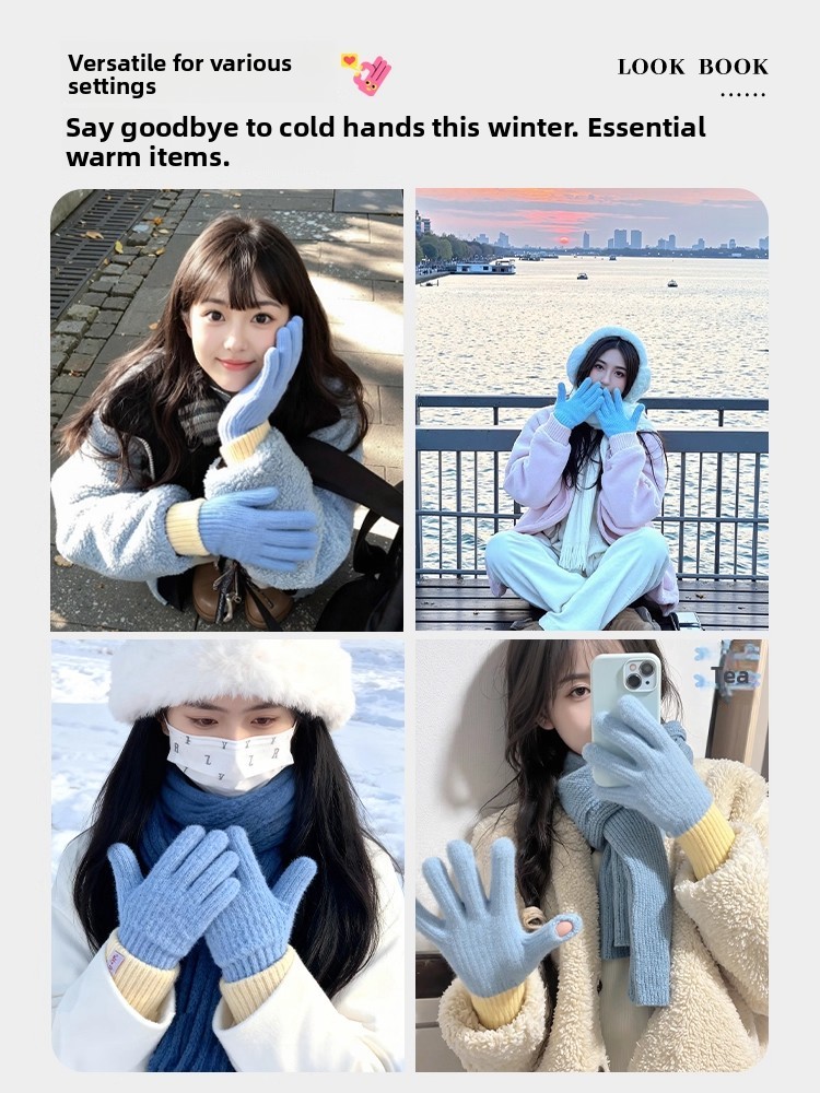 Sarung Tangan Rajut Gaya Korea - Winter Cycling Commute ulasan dan harga