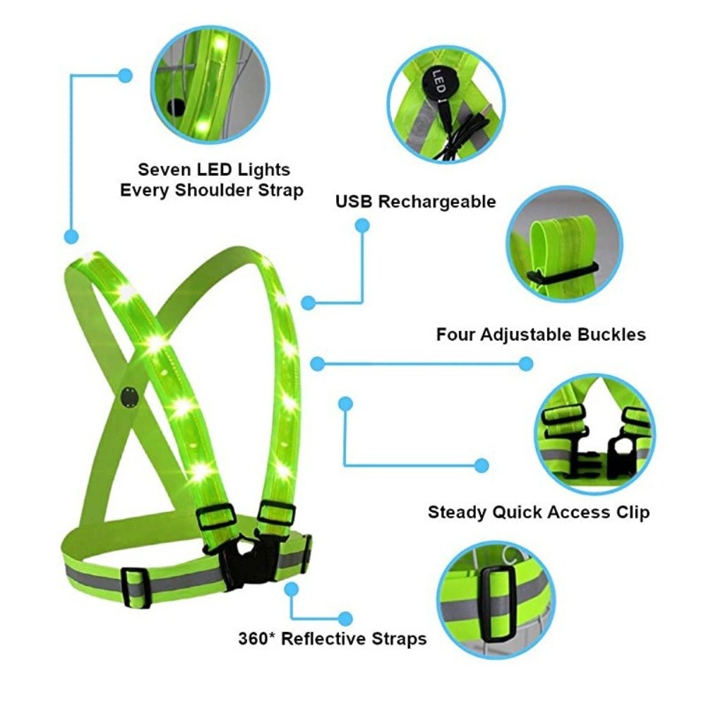 Rompi Keselamatan LED Polieste - Reflective Vest Cycling ulasan dan harga