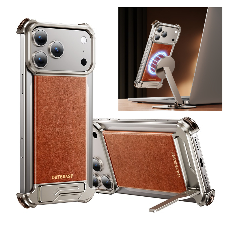 Casing Ponsel Oatsbasf Leather - Kickstand Adjustable ulasan dan harga