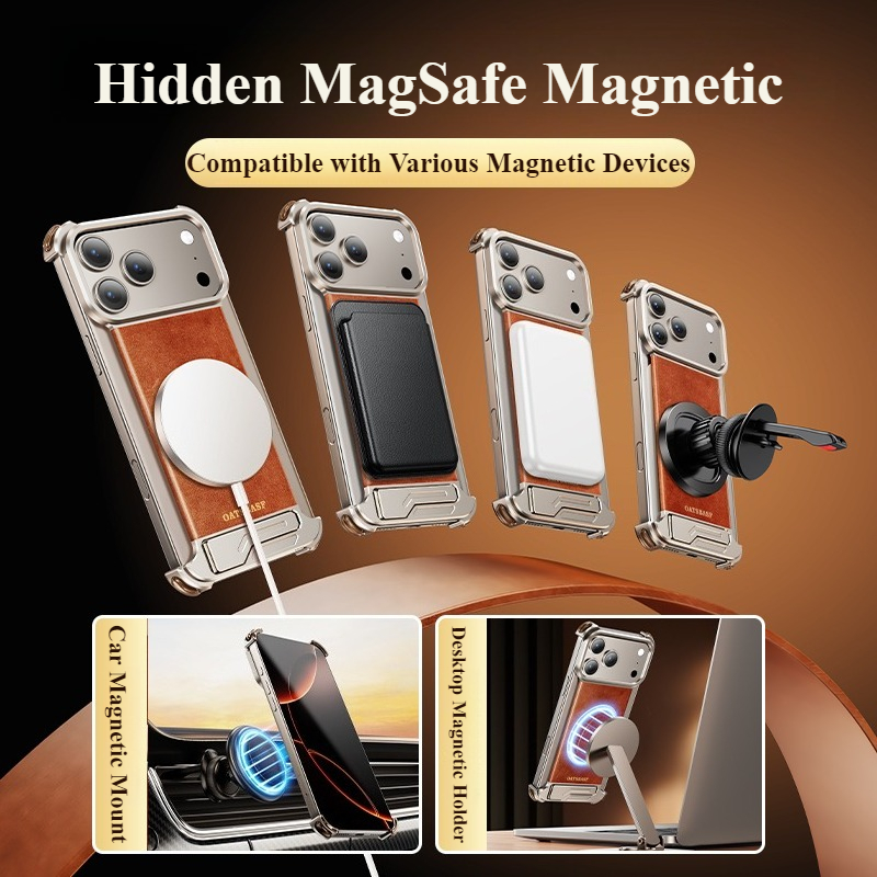 Casing Ponsel Oatsbasf Leather - Kickstand Adjustable ulasan dan harga